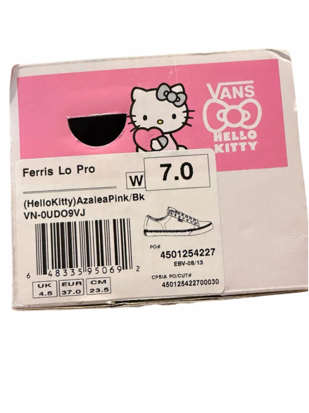 Women's Vans Hello Kitty Sneakers Size 7 Pink Zebra Print